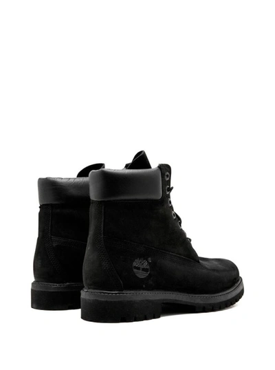 Shop Timberland Premium Black Leather Ankle Boots With Logo