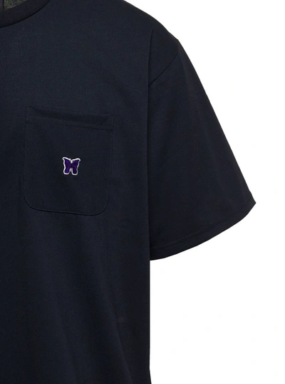 Shop Needles T-shirt With Pocket And Logo In Black Technical Fabric