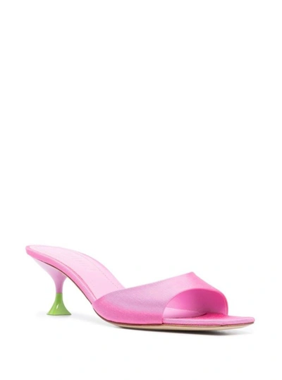 Shop 3juin Kimi' Pink Sandals With Contrasting Enamelled Heel In Viscose