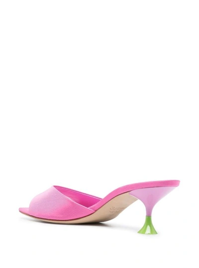 Shop 3juin Kimi' Pink Sandals With Contrasting Enamelled Heel In Viscose