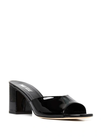 Shop Paris Texas Anja' Black Mules With Block Heel In Patent Leather