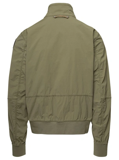 Shop Parajumpers Celsius' Green Water Repellent Jacket With Logo Patch In Cotton Blend In Grey