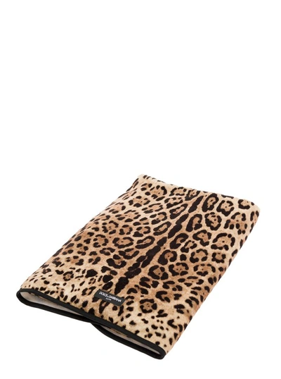 Shop Dolce & Gabbana Multicolor Bath Towel Wirh All-over Leopard Print In Cotton In Not Applicable