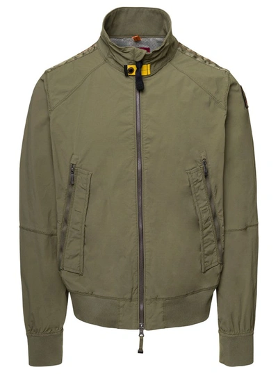 Shop Parajumpers Desert' Military Green High Neck Jacket With Patch Pocket In Cotton Blend In Grey