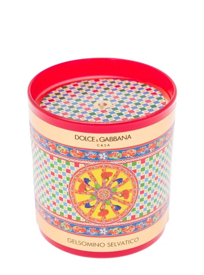 Shop Dolce & Gabbana Wild Jasmine Scented Candle With Carretto Print In Not Applicable