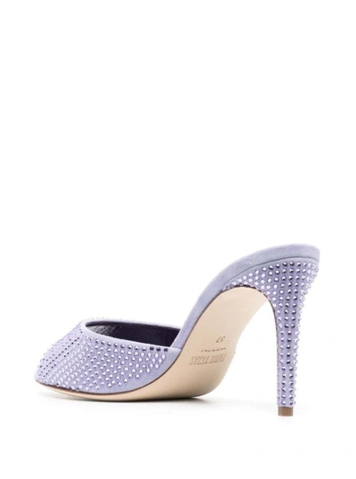 Shop Paris Texas Holly' Lilac Mules With Tonal Rhinestone Embellishment In Leather In White