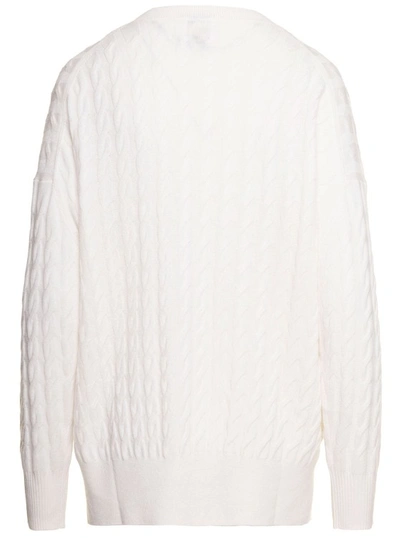 Shop Allude White Cable-knit Sweater In Cashmere