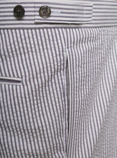 Shop Thom Browne Striped Tailored Shorts In White Cotton