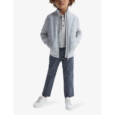 Shop Reiss Boys Bright Airforce Kids Pitch Straight-leg Slim-fit Stretch-cotton Chinos 3-14 Years