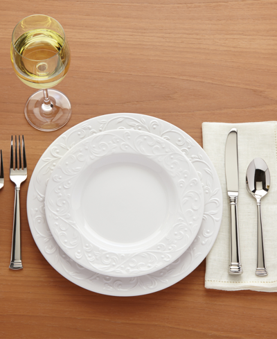 Lenox Opal Innocence Carved 4-piece Dinner Plate Set In White