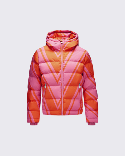 Shop Perfect Moment Polar Flare Jacket In Azalea-pink-chevron
