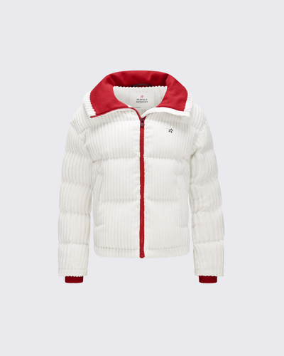 Shop Perfect Moment Jumbo Cord Down Jacket In Snow-white