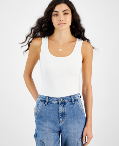 Shop And Now This Women's Ponte-knit Scoop-neck Bodysuit, Created For Macy's In Calla Lily