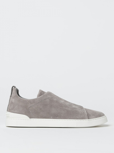 Shop Zegna Triple Stitch™ Low Top Suede Sneakers In Grey