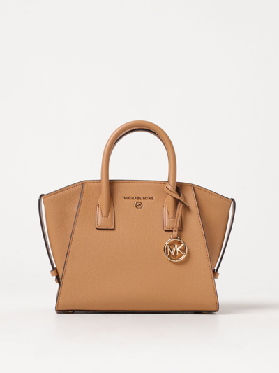Shop Michael Kors Avril Grained Leather Bag In Brown