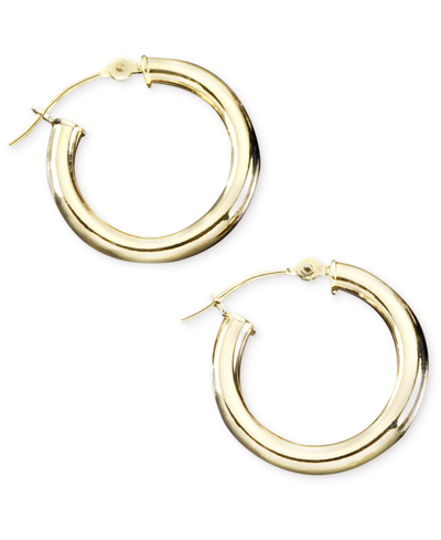 Macy's Polished Thin Tube Hoop Earrings (3mm) In 14k Gold (18mm) In Yellow Gold