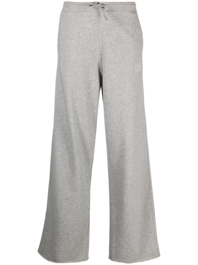 Shop Ganni Organic Cotton Sweatpants In Grey