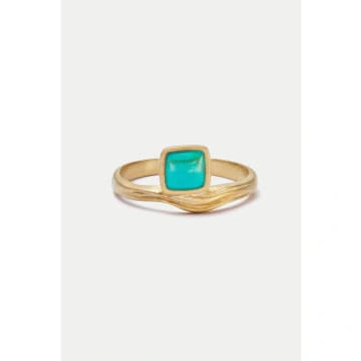 Shop Daisy London Gold Turquoise Wave Ring
