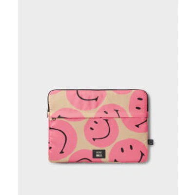 Shop Wouf Pink Smiley Laptop Sleeve