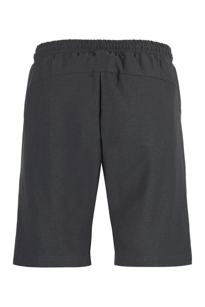 Shop Hugo Boss Boss Hecon Techno Fabric Bermuda-shorts In Grey
