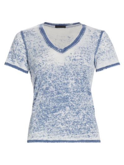 Shop Atm Anthony Thomas Melillo Women's Burnout Jersey V-neck T-shirt In Burnout Chambray