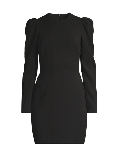 Shop Black Halo Women's Hadley Long-sleeve Minidress In Black