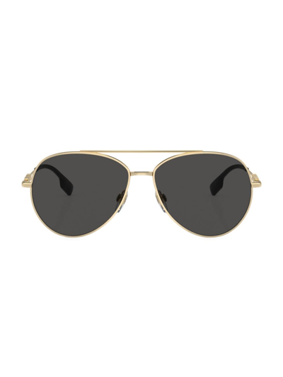 Shop Burberry Women's 58mm Pilot Sunglasses In Light Gold Black