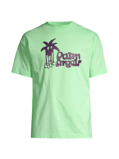 Shop Palm Angels Men's Douby Classic T-shirt In Light Green