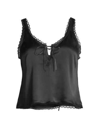Shop Andine Women's Taormina Silk Vivi Cropped Tank Top In Black