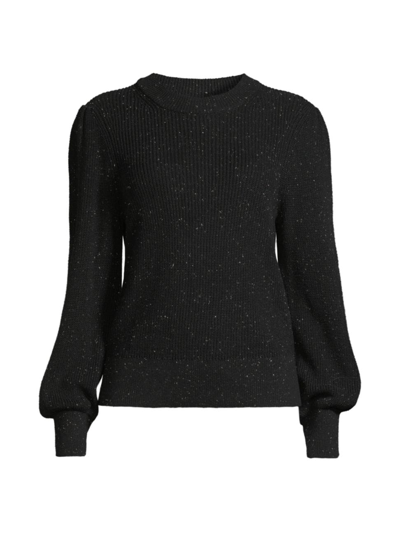 Shop Nic + Zoe Women's Cheerful Chill Ribbed Sweater In Black Mix