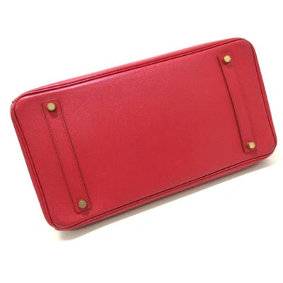 Shop Hermes Hermès Birkin 35 Red Leather Handbag ()
