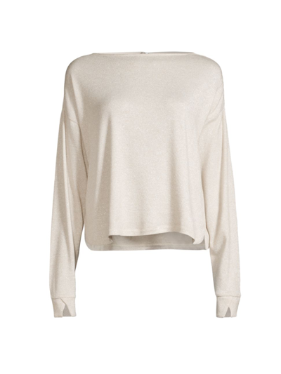 Shop Nic + Zoe Women's Everyday Sparkle Boatneck Top In Neutral Mix