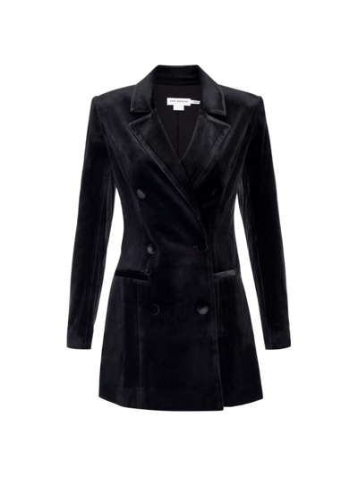 Shop Good American Women's Velvet Executive Blazer Dress In Black