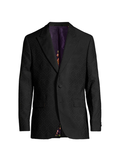 Shop Etro Men's Medallion Wool-blend Sport Jacket In Black