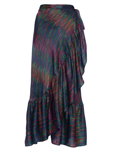 Shop Eres Women's Neon Silk Wrap Maxi Skirt In Cameleon Print