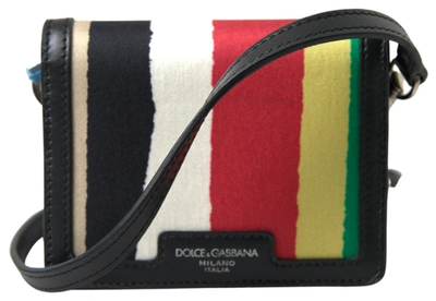 Shop Dolce & Gabbana Multicolor Leather Shoulder Strap Card Holder Wallet
