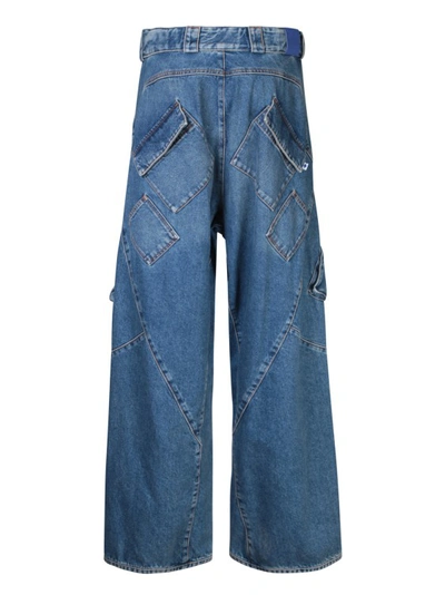 Shop Marcelo Burlon County Of Milan Blue Cargo Jeans