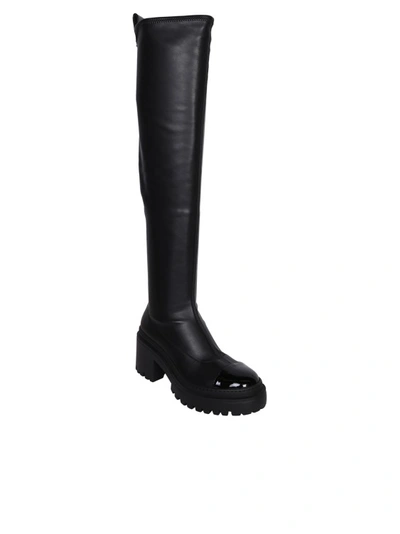Shop Giuseppe Zanotti Avela Boots In A Stretch Leather In Black