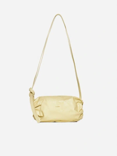 Shop Jil Sander Cushion Leather Small Bag In Yellow