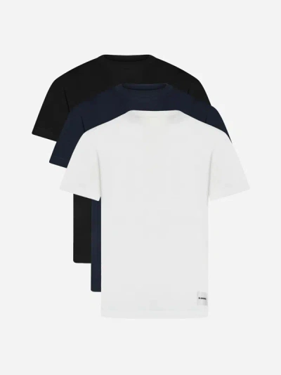 Shop Jil Sander+ Set Of 3 Cotton T-shirt In Multicolor