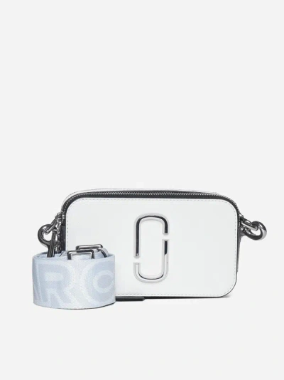 Shop Marc Jacobs The Snapshot Leather Camera Bag In White,multicolor