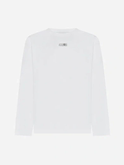 Shop Mm6 Maison Margiela Logo Cotton T-shirt In White