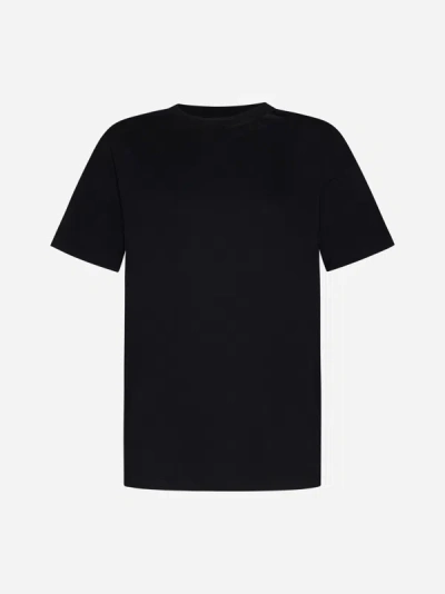 Shop Mm6 Maison Margiela Cut-outs Cotton T-shirt In Black