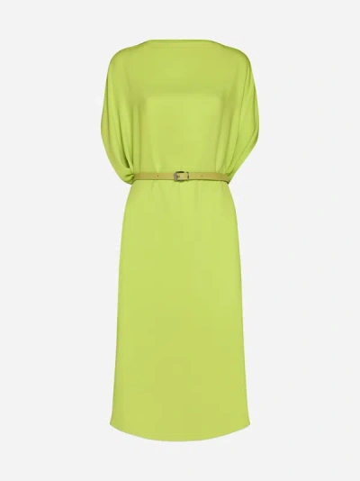 Shop Mm6 Maison Margiela Belted Midi Dress In Neon Green