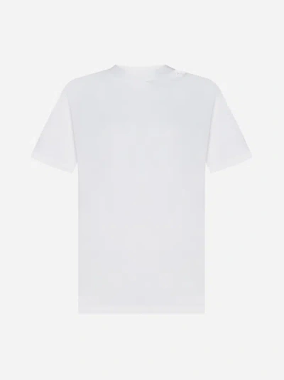 Shop Mm6 Maison Margiela Cut-outs Cotton T-shirt In White
