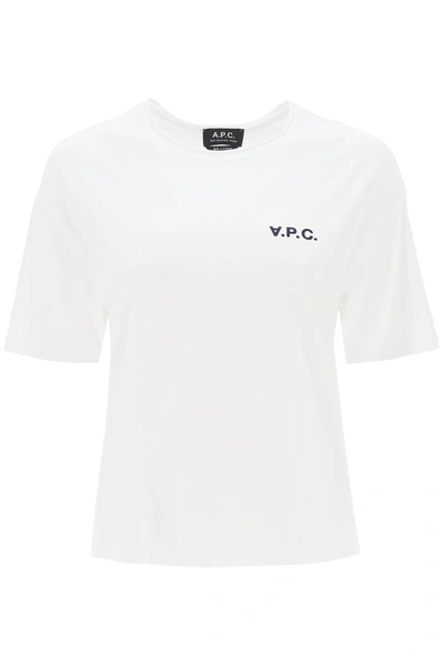 Shop Apc A.p.c. 'carol' Boxy T Shirt With Logo Print