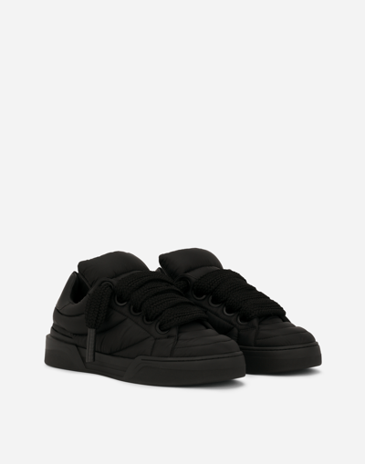 Shop Dolce & Gabbana Nylon New Roma Sneakers In Black