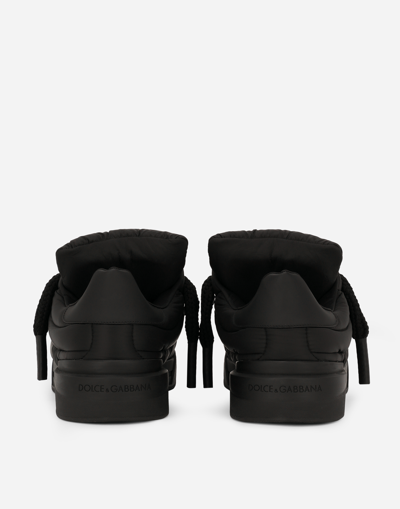 Shop Dolce & Gabbana Nylon New Roma Sneakers In Black