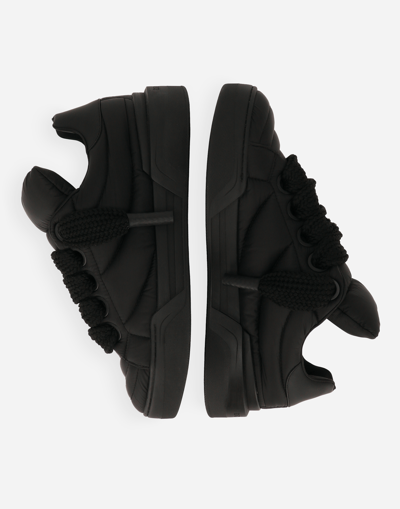 Shop Dolce & Gabbana Nylon New Roma Sneakers In Black