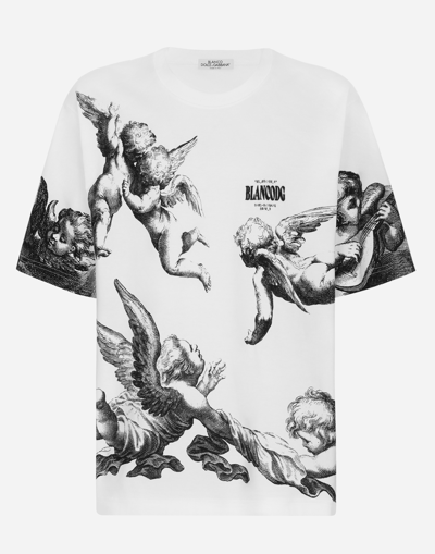 Shop Dolce & Gabbana Short-sleeved Angel-print T-shirt In White